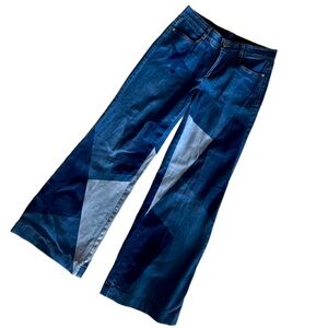 Stella McCartney Jeans Patchwork Star Print Wide Leg Flare Mid/High Rise size 30